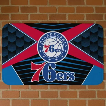 Philadelphia 76ers Techno Camo Blue Black Doormat