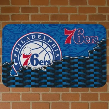 Philadelphia 76ers Tribal Detailing Blue Black Doormat