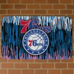 Philadelphia 76ers Vertical Flow Blue Doormat
