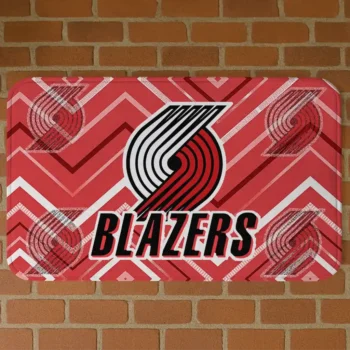 Portland Trail Blazers Chevron Geometrics Red Doormat
