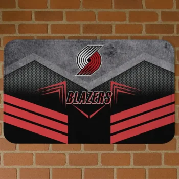 Portland Trail Blazers Chevron Points Red Black Doormat