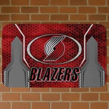 Portland Trail Blazers Hexagon Oval Red Doormat