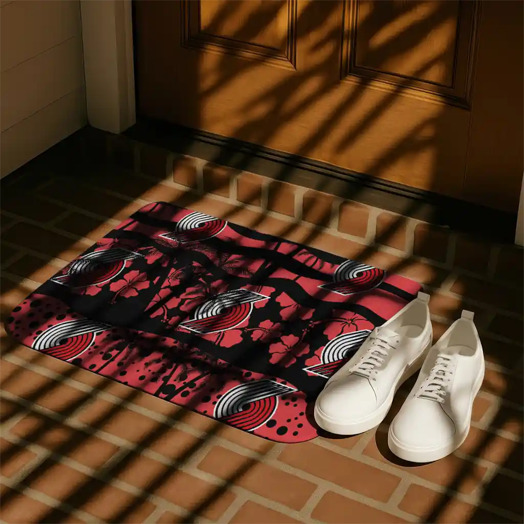 portland-trail-blazers-palm-silhouette-red-black-doormat-trendy.webp