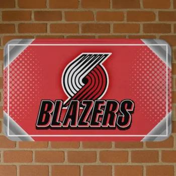 Portland Trail Blazers Silver Halftone Red Doormat