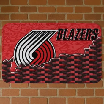 Portland Trail Blazers Tribal Detailing Red Black Doormat
