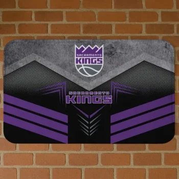 Sacramento Kings Chevron Points Purple Black Doormat
