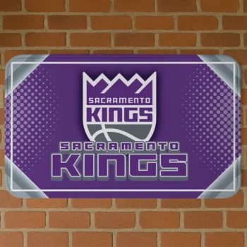 Sacramento Kings Silver Halftone Purple Doormat