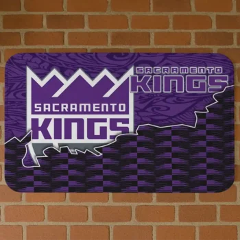 Sacramento Kings Tribal Detailing Purple Black Doormat