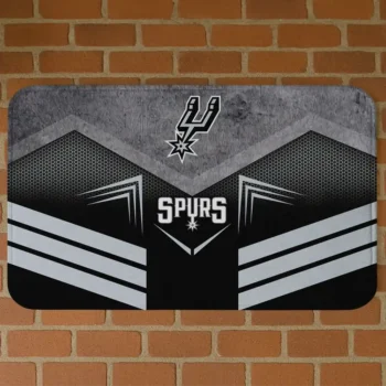 San Antonio Spurs Chevron Points Silver Black Doormat