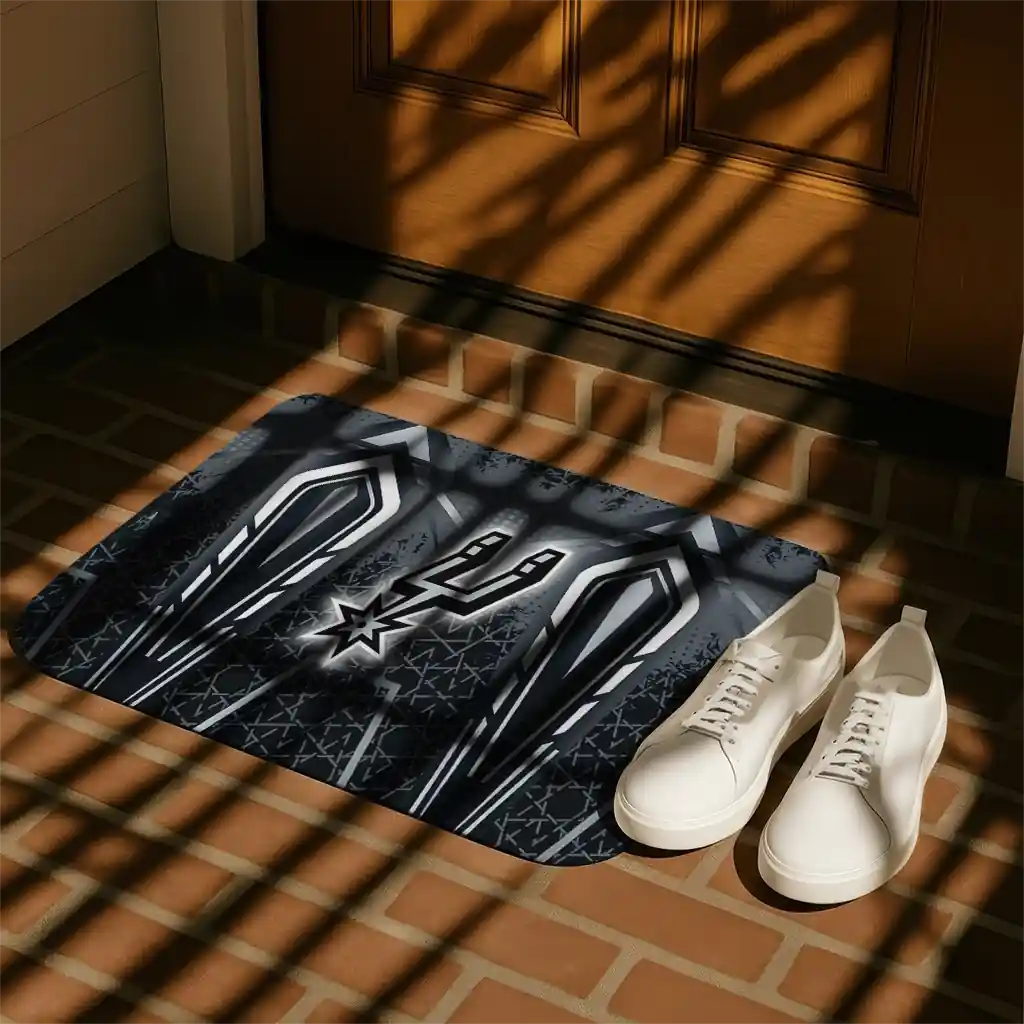 san-antonio-spurs-graphic-stripes-silver-doormat-trendy.webp