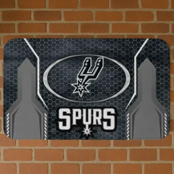 San Antonio Spurs Hexagon Oval Silver Doormat