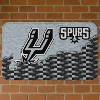 San Antonio Spurs Tribal Detailing Silver Black Doormat