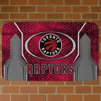 Toronto Raptors Hexagon Oval Red Doormat