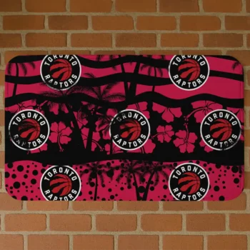 Toronto Raptors Palm Silhouette Red Black Doormat