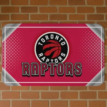 Toronto Raptors Silver Halftone Red Doormat