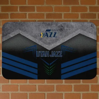 Utah Jazz Chevron Points Navy Black Doormat