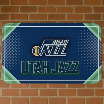 Utah Jazz Silver Halftone Navy Doormat