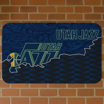 Utah Jazz Tribal Detailing Navy Black Doormat