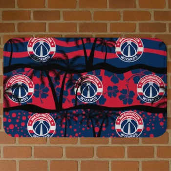 Washington Wizards Palm Silhouette Blue Black Doormat