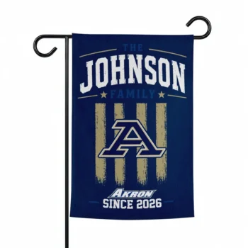 Akron Zips Garden Flag Custom Distressed Stripes Blue Best Selling