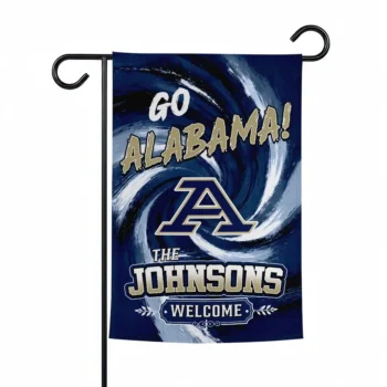 Akron Zips Garden Flag Personalized Swirl Vortex Blue Best Selling