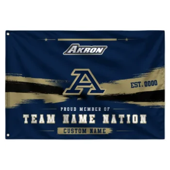 Akron Zips House Flag Customized Brushed Streaks Blue Best Selling