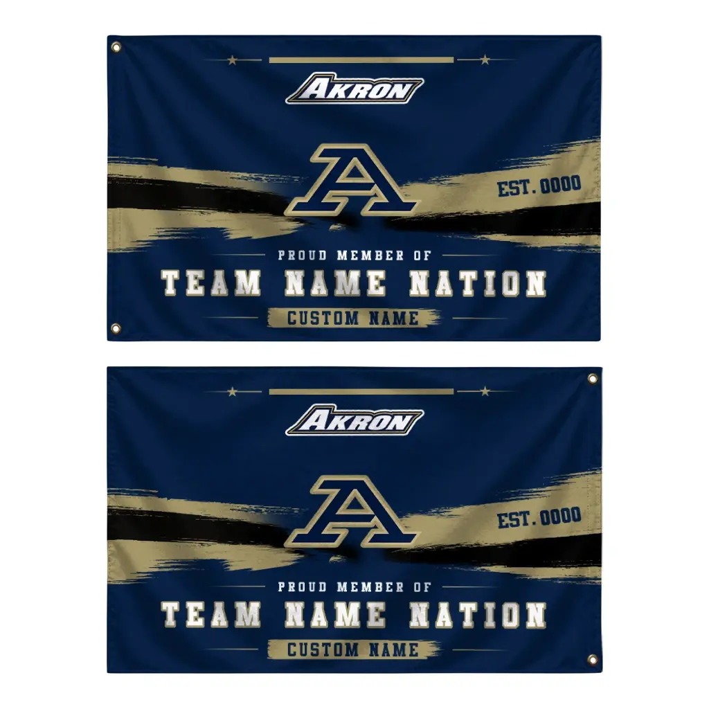Akron Zips House Flag Customized Brushed Streaks Blue Fashion Forward Akron Zips House Flag Customized Brushed Streaks Blue Fashion Forward