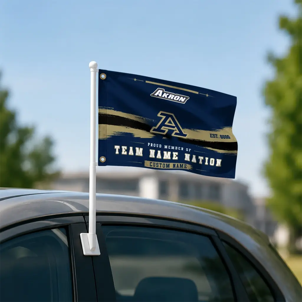 Akron Zips House Flag Customized Brushed Streaks Blue Latest Model Akron Zips House Flag Customized Brushed Streaks Blue Latest Model