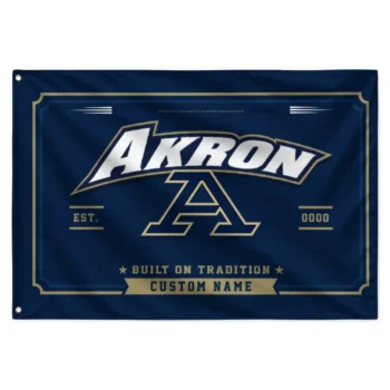 Akron Zips House Flag Customized Ornate Border Blue Best Selling
