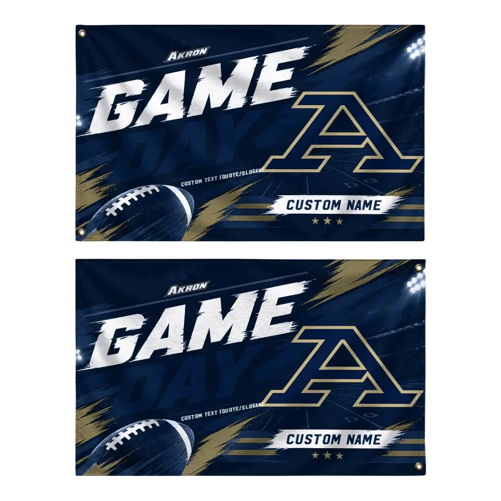 Akron Zips House Flag Personalized Action Streaks Blue Fashion Forward Akron Zips House Flag Personalized Action Streaks Blue Fashion Forward