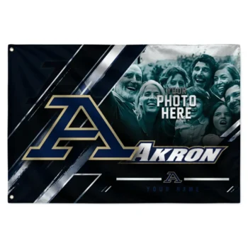 Akron Zips House Flag Personalized Diagonal Stripes Blue Best Selling