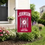 Alabama Crimson Tide Garden Flag Custom Distressed Stripes Crimson Best Selling