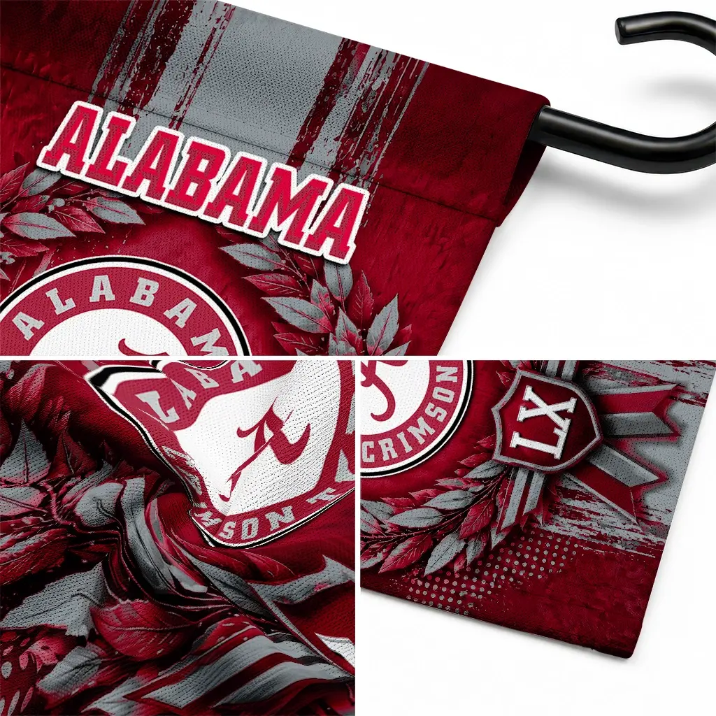 Alabama Crimson Tide Garden Flag Custom Laurel Wreath Crimson Latest Model Alabama Crimson Tide Garden Flag Custom Laurel Wreath Crimson Latest Model