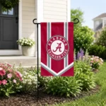 Alabama Crimson Tide Garden Flag Customized Chevron Stripes Crimson Best Selling