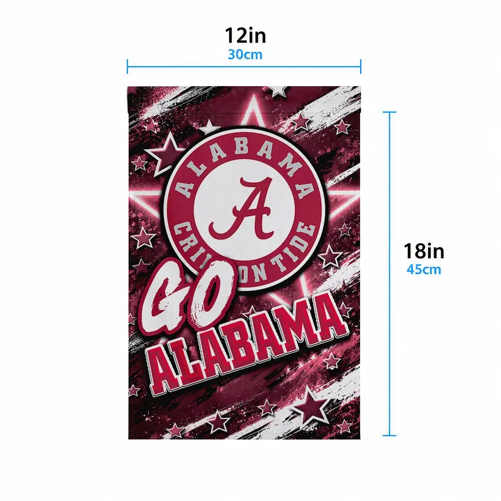 Alabama Crimson Tide Garden Flag Personalized Glowing Star Crimson High Quality Alabama Crimson Tide Garden Flag Personalized Glowing Star Crimson High Quality