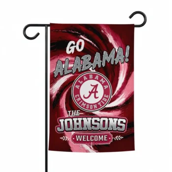 Alabama Crimson Tide Garden Flag Personalized Swirl Vortex Crimson Best Selling