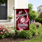 Alabama Crimson Tide Garden Flag Personalized Swirl Vortex Crimson Best Selling