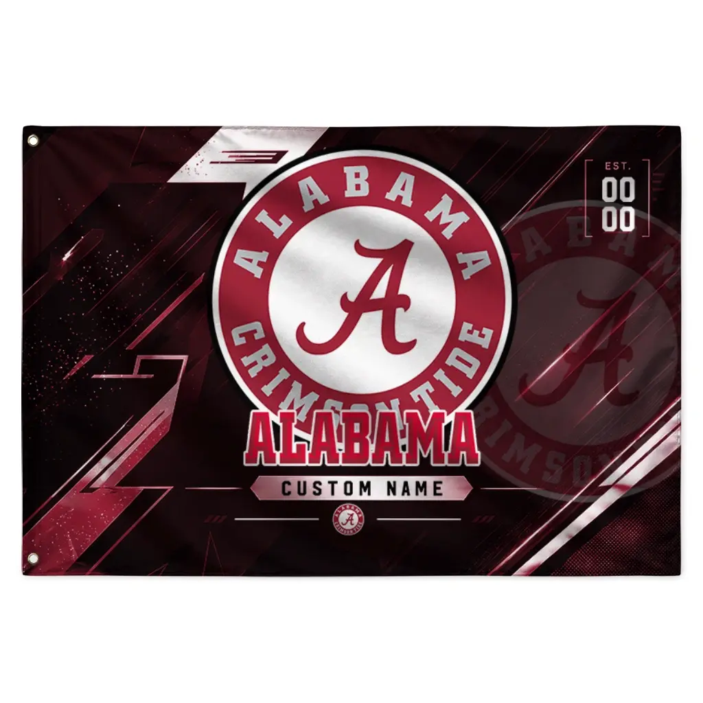 Alabama Crimson Tide House Flag Custom Speed Slashes Crimson Best Selling Alabama Crimson Tide House Flag Custom Speed Slashes Crimson Best Selling