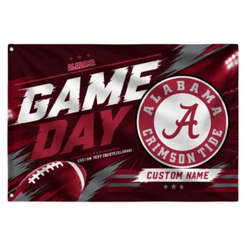 Alabama Crimson Tide House Flag Personalized Action Streaks Crimson Best Selling
