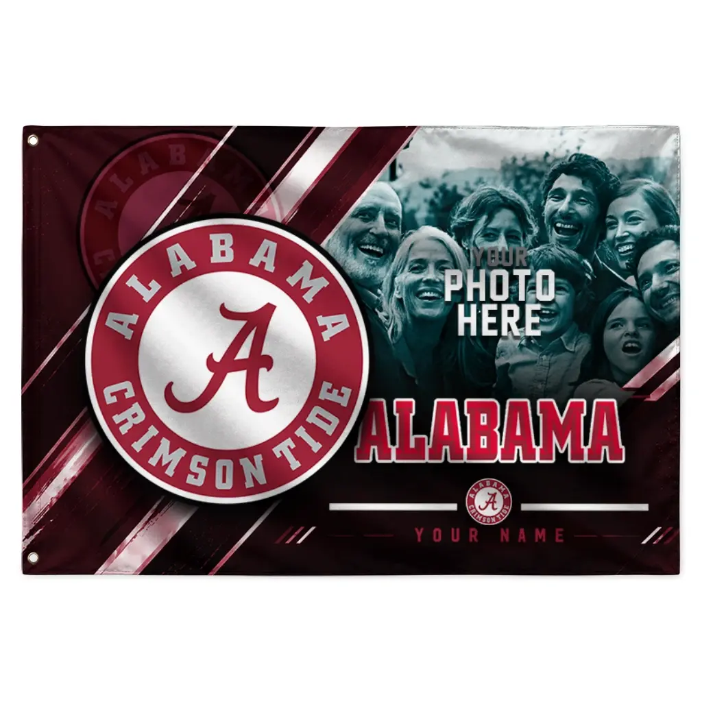 Alabama Crimson Tide House Flag Personalized Diagonal Stripes Crimson Best Selling Alabama Crimson Tide House Flag Personalized Diagonal Stripes Crimson Best Selling