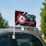 Alabama Crimson Tide House Flag Personalized Diagonal Stripes Crimson Best Selling