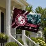 Alabama Crimson Tide House Flag Personalized Diagonal Stripes Crimson Best Selling