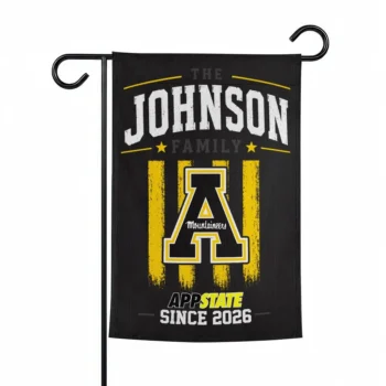 Appalachian State Mountaineers Garden Flag Custom Distressed Stripes Black Best Selling