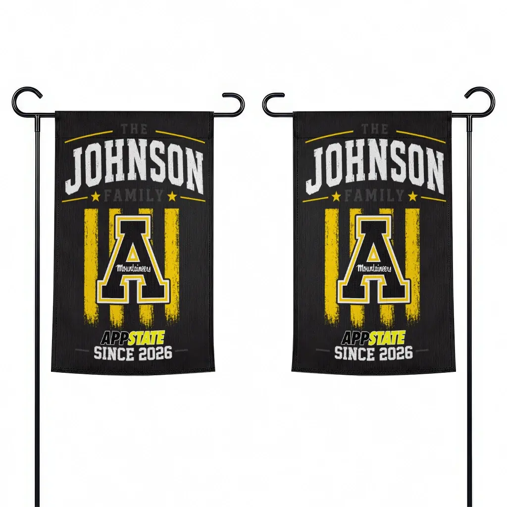 Appalachian State Mountaineers Garden Flag Custom Distressed Stripes Black Fashion Forward Appalachian State Mountaineers Garden Flag Custom Distressed Stripes Black Fashion Forward