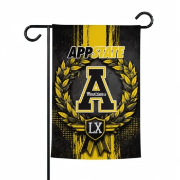 Appalachian State Mountaineers Garden Flag Custom Laurel Wreath Black Best Selling