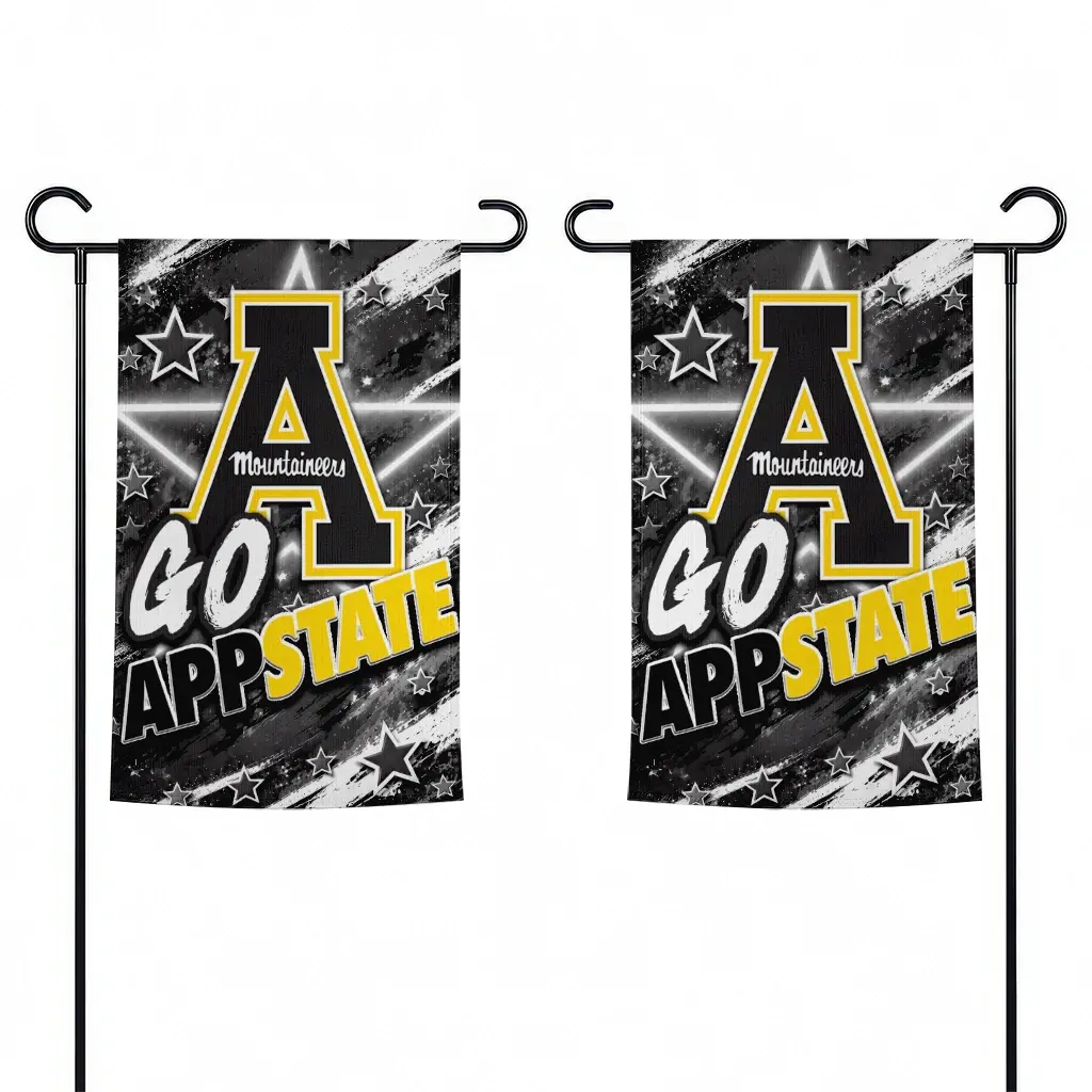 Appalachian State Mountaineers Garden Flag Personalized Glowing Star Black Fashion Forward Appalachian State Mountaineers Garden Flag Personalized Glowing Star Black Fashion Forward
