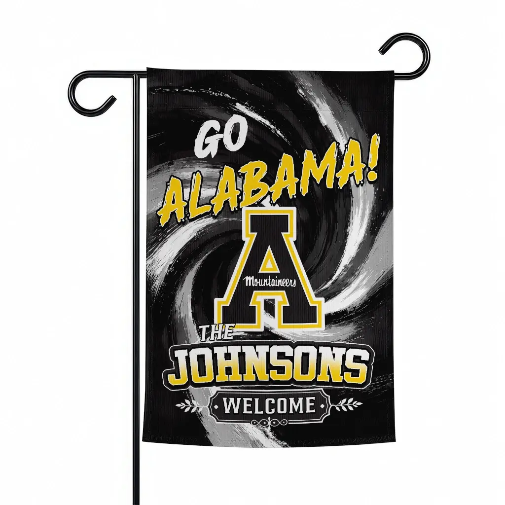 Appalachian State Mountaineers Garden Flag Personalized Swirl Vortex Black Best Selling Appalachian State Mountaineers Garden Flag Personalized Swirl Vortex Black Best Selling