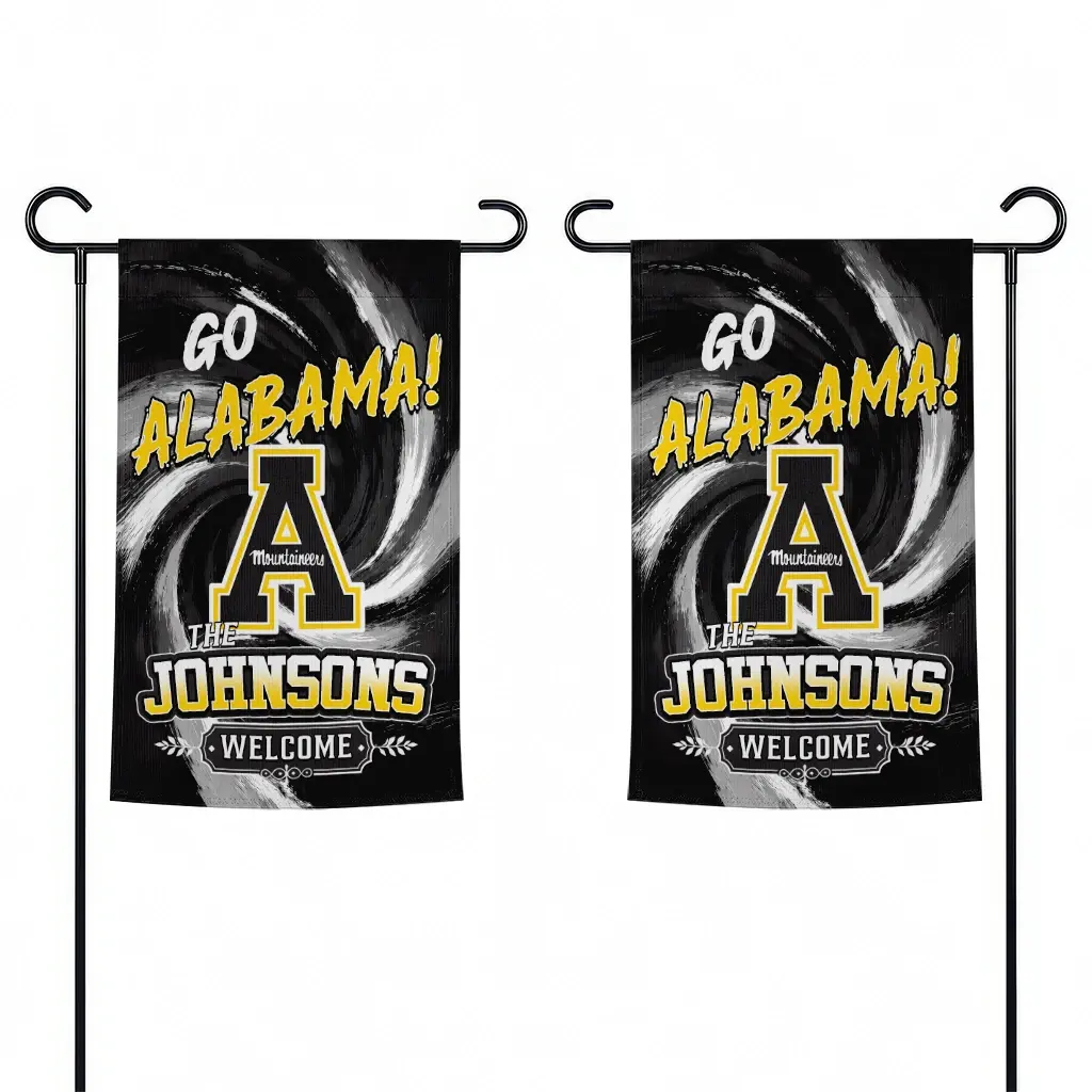Appalachian State Mountaineers Garden Flag Personalized Swirl Vortex Black Fashion Forward Appalachian State Mountaineers Garden Flag Personalized Swirl Vortex Black Fashion Forward
