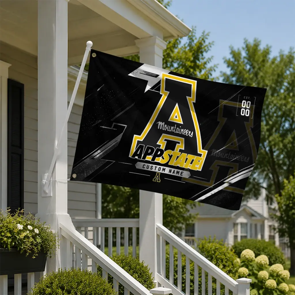 Appalachian State Mountaineers House Flag Custom Speed Slashes Black New Arrival Appalachian State Mountaineers House Flag Custom Speed Slashes Black New Arrival