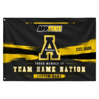 Appalachian State Mountaineers House Flag Customized Brushed Streaks Black Best Selling